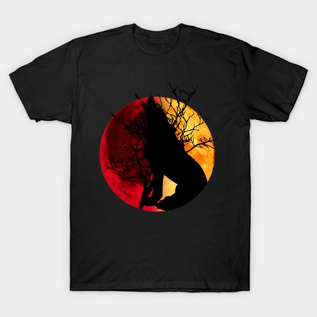 red moon wolf 1 T-Shirt by medo art 1
